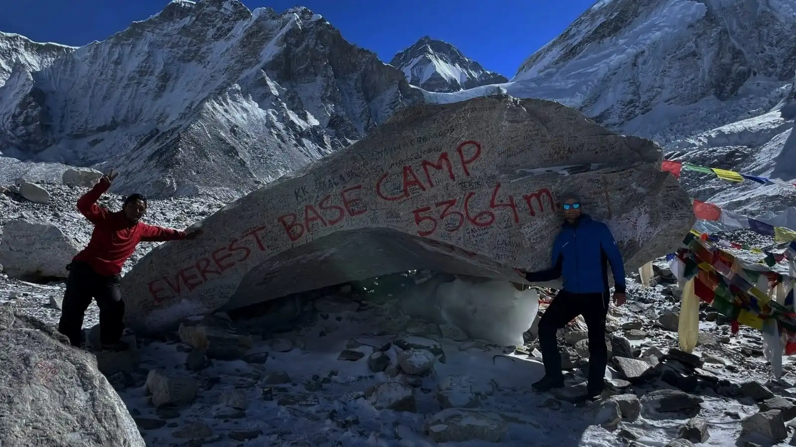 Elysian Quest Guide and Guest at Everest BAse Camp